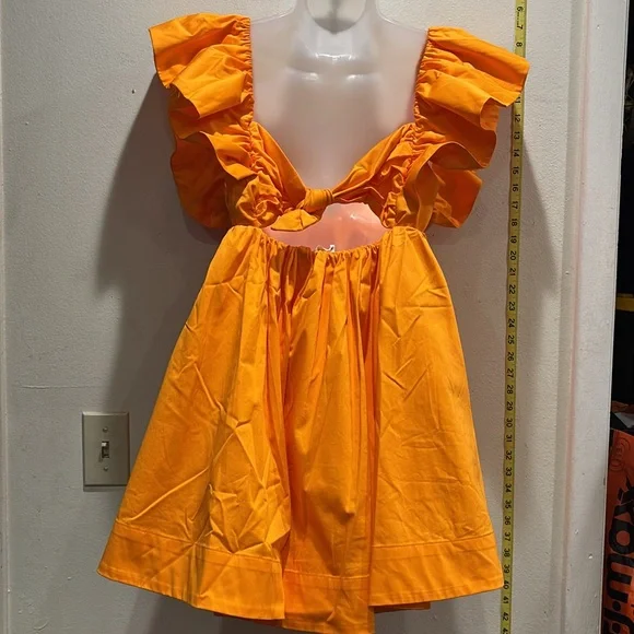 For Love And Lemons Bright Orange Dress - Picture 2 of 4